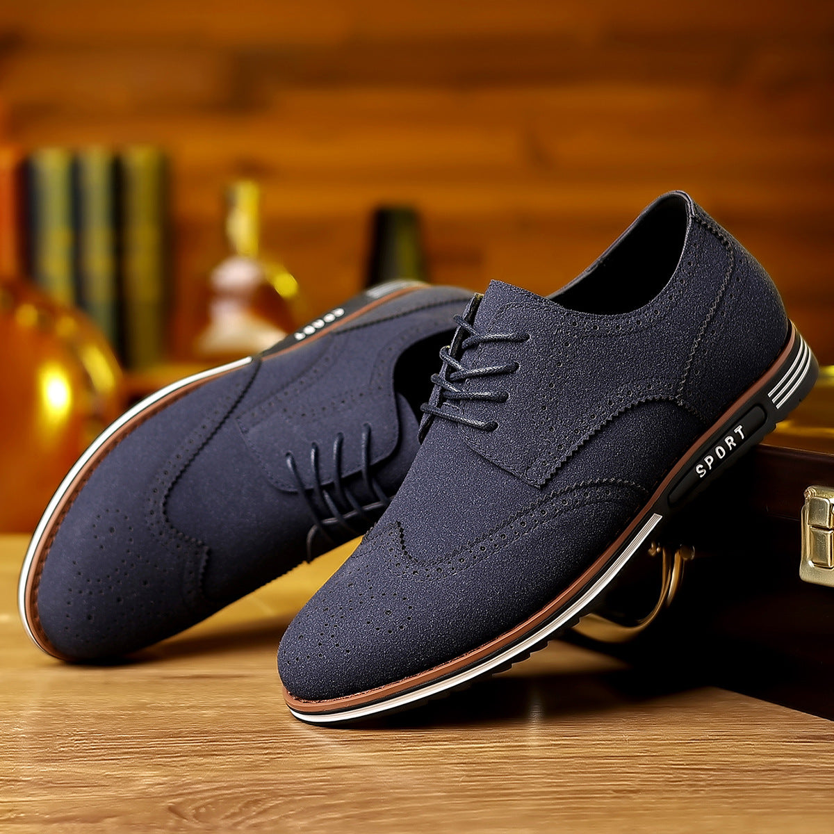 Sarah Express Men's Casual Suede Low-Top Shoes