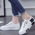 Sarah Express Playful Cat Print Canvas Sneakers white