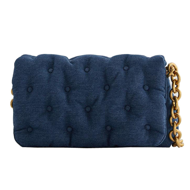 Sarah Express Oversized Quilted Denim Crossbody Bag