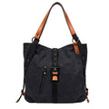 Sarah Express Canvas Weave Convertible Shoulder Handbag Black
