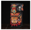 Sarah Express Hand Carved Leather Graphic Wallet Black C