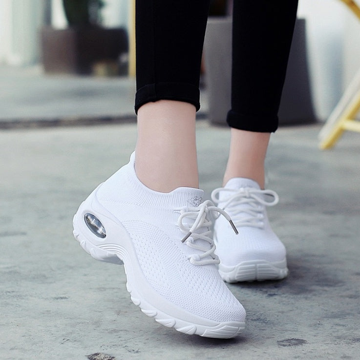 Sarah Express Lightweight Knit Lace-Up Walking Sneakers