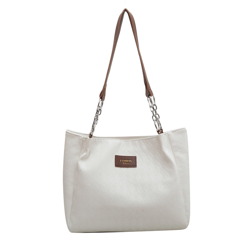 Sarah Express Rhombus Pattern Chain Shoulder Tote Bag