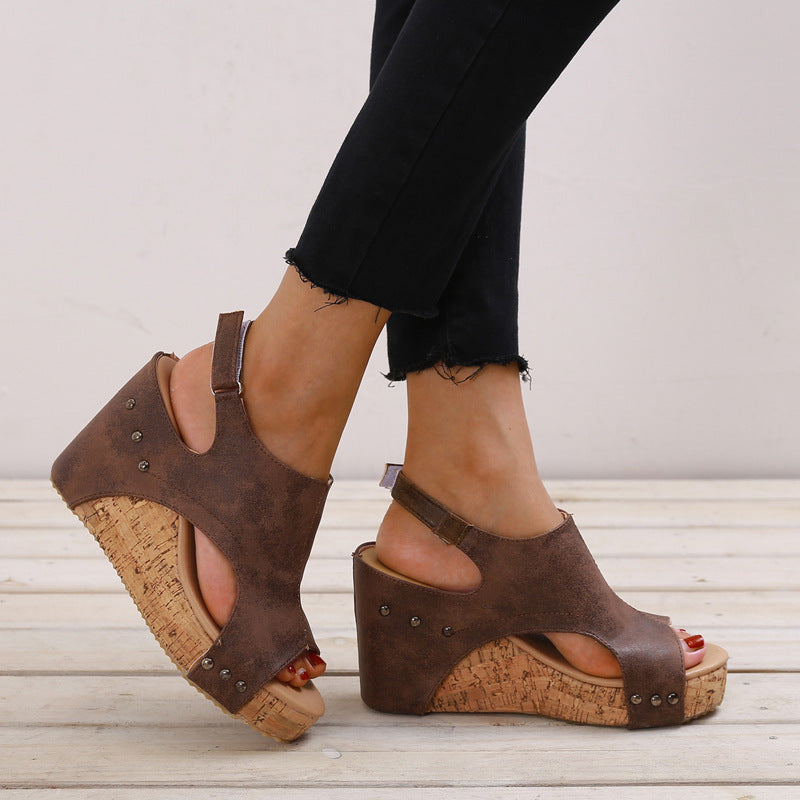 Sarah Express Women's Roman Style Wedge Sandals
