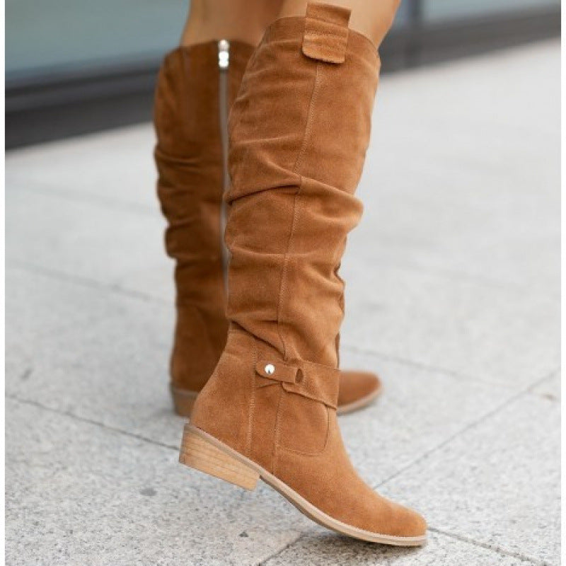 Sarah Express Premium Suede Over-the-Knee Side Zip Boots