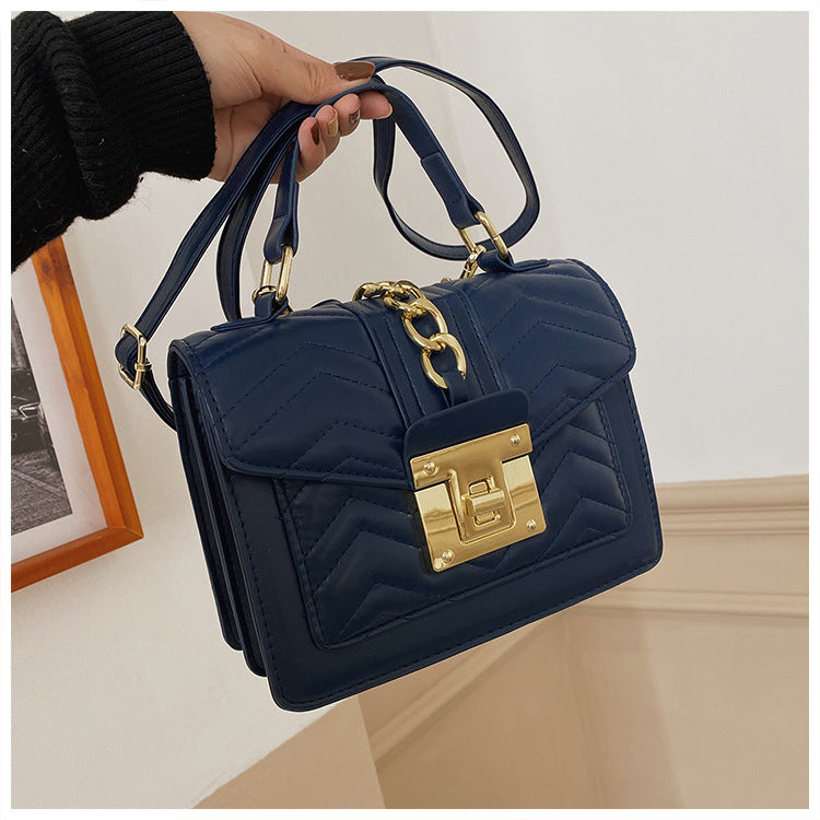 Sarah Express Plaid Chain Detail Small Square Bag