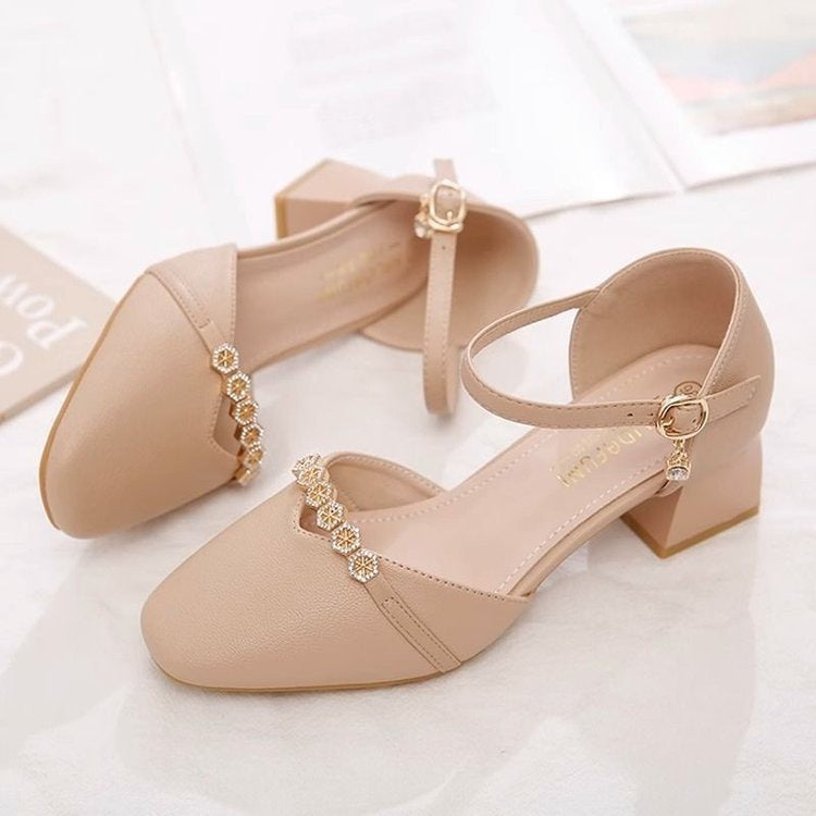 Sarah Express Slingback Square-Toe Mid-Heel Pumps