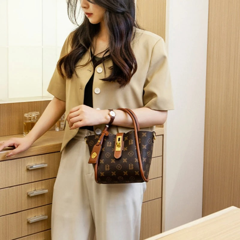Sarah Express Patterned Bucket Messenger Bag with Handles