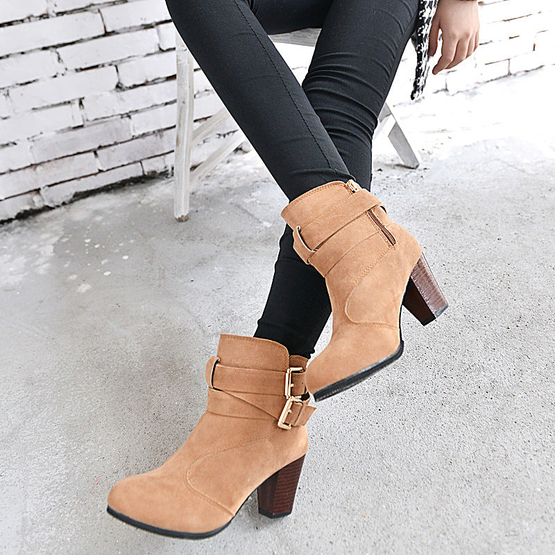 Sarah Express Women's Suede Platform Ankle Boots
