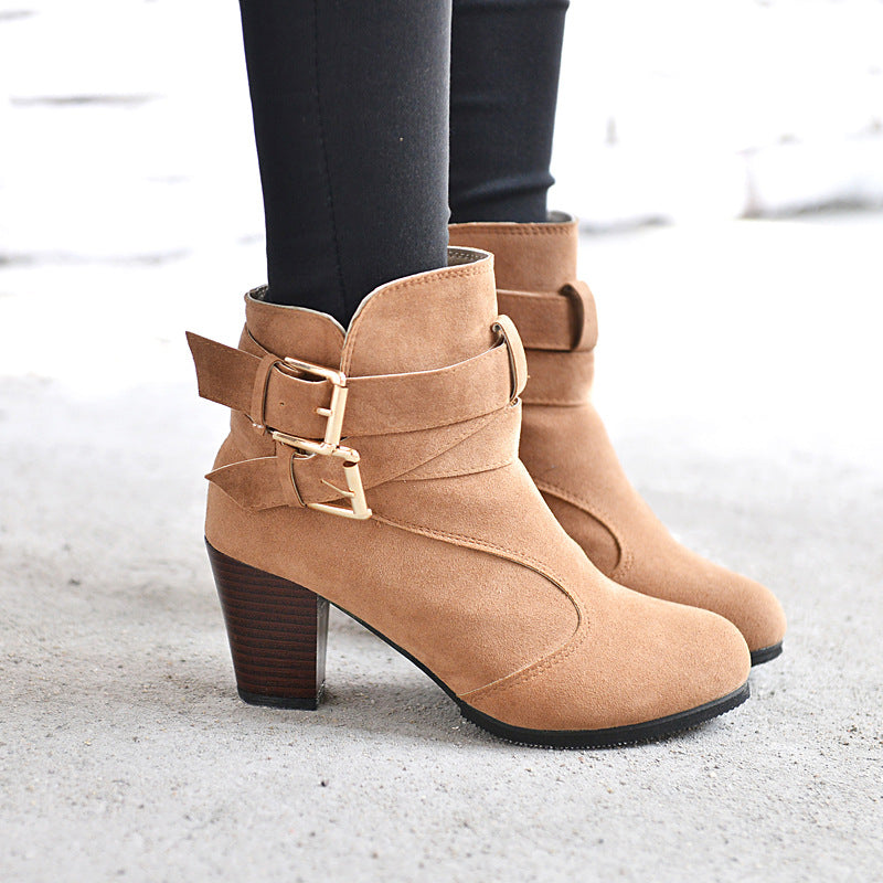 Sarah Express Women's Suede Platform Ankle Boots