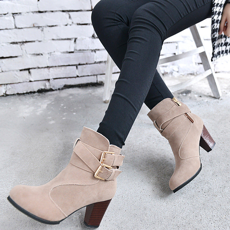 Sarah Express Women's Suede Platform Ankle Boots