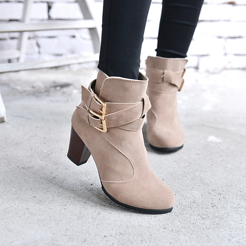 Sarah Express Women's Suede Platform Ankle Boots