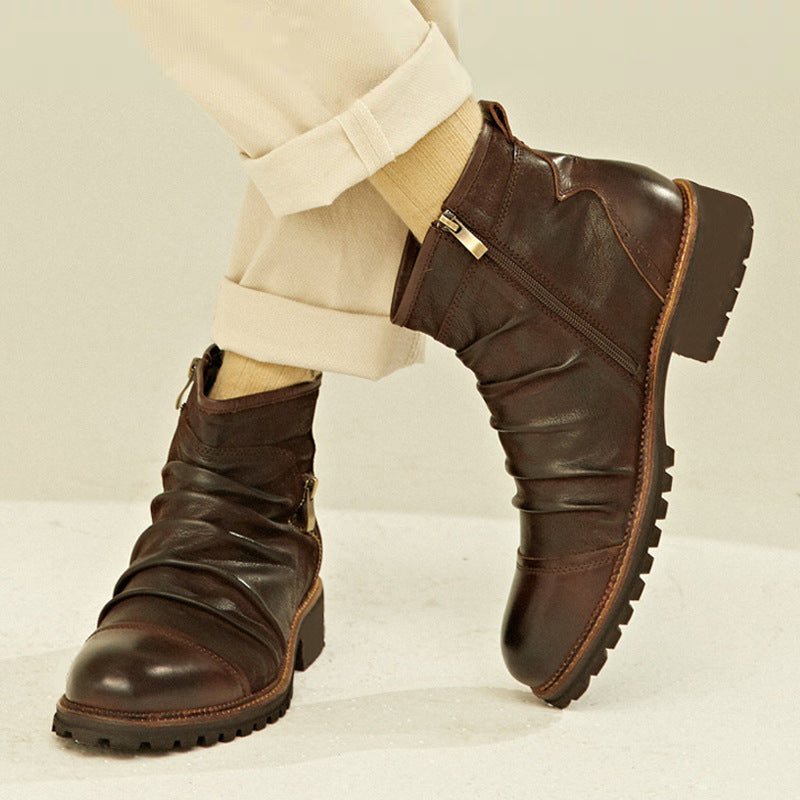 Sarah Express Martin Style Side Zipper Ankle Boots
