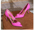 Sarah Express Pointed Toe Stiletto Heels with Rivet 10cm Pink