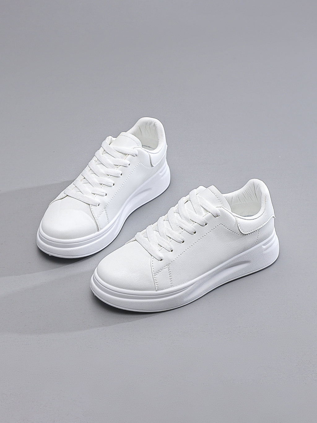 Sarah Express Women's Platform Lace-Up Casual Sneakers B26 White