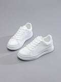 Sarah Express Women's Platform Lace-Up Casual Sneakers B26 White