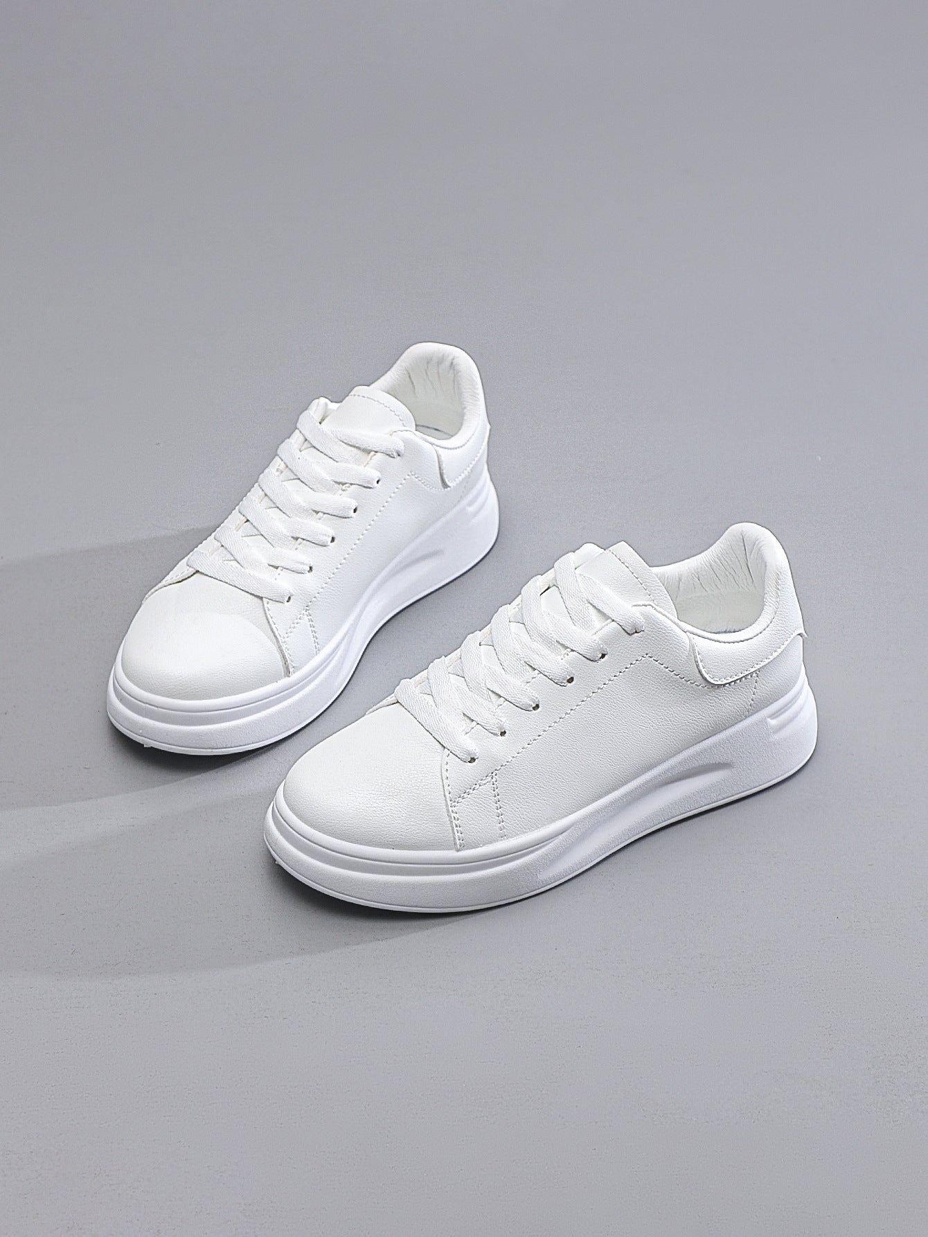Sarah Express Women's Platform Lace-Up Casual Sneakers B26 White