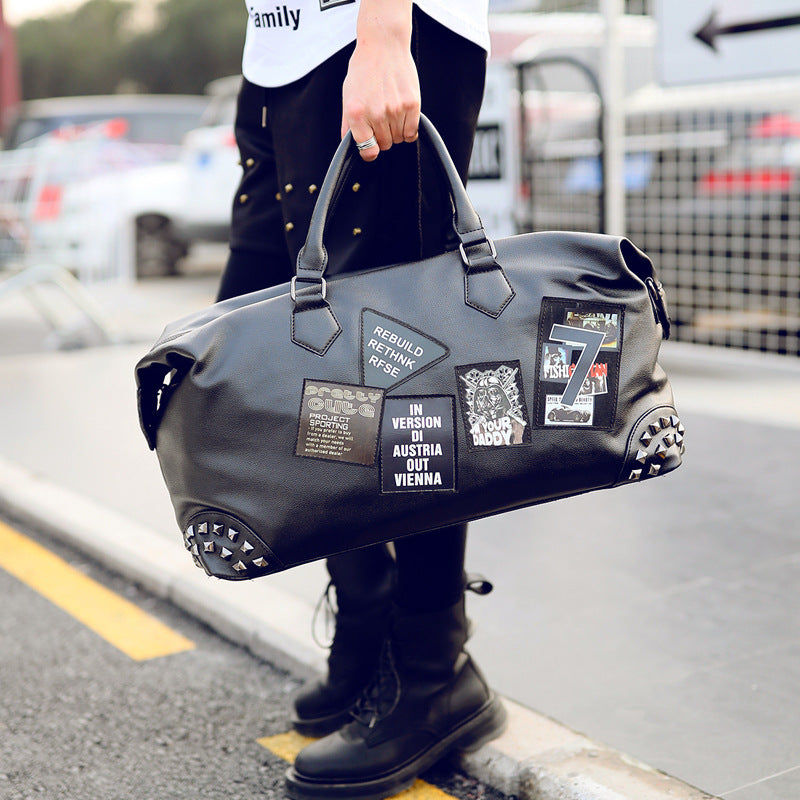 Sarah Express Patchwork Leather Duffle Gym Bag