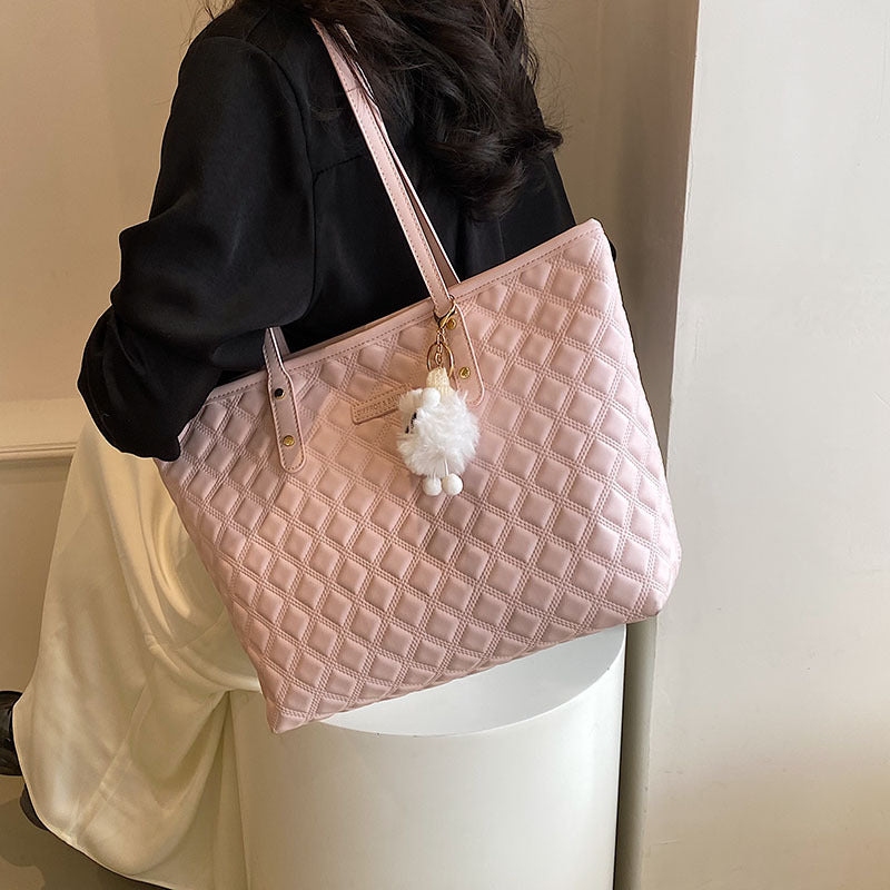 Sarah Express Diamond-Check Commuter Shoulder Bag