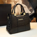 Sarah Express Structured Print Business Commuter Handbag Black