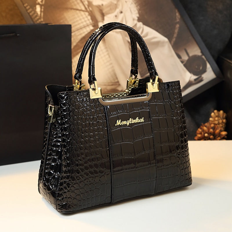 Sarah Express Structured Print Business Commuter Handbag Black