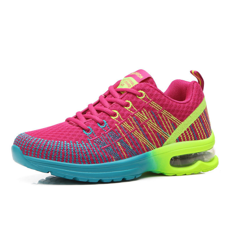 Sarah Express Women's Lightweight Lace-Up Mesh Sneakers Red