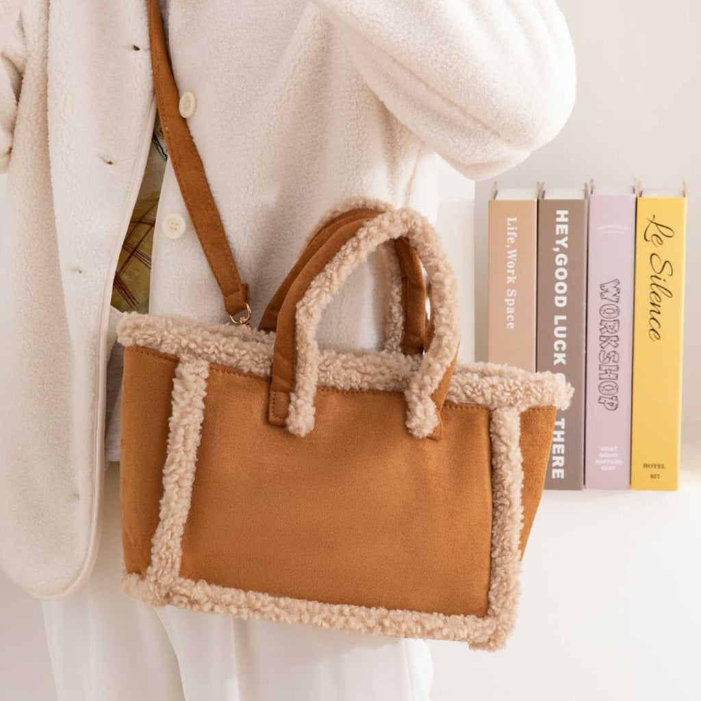 Sarah Express Plush Crossbody Tote Bag