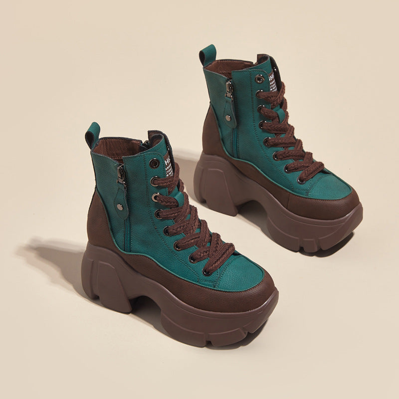 Sarah Express Retro Wedge Casual Short Boots