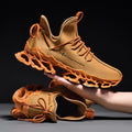 Sarah Express Men's Microfiber Casual Lace-Up Sneakers Brown