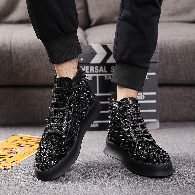 Rivet Studded High Top Dress Shoes – front product view