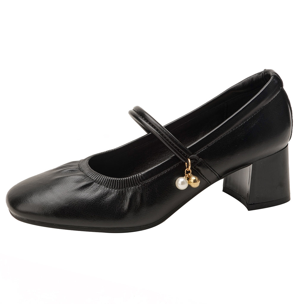Sarah Express Chunky Heel Mary Jane Pumps Black