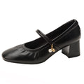Sarah Express Chunky Heel Mary Jane Pumps Black
