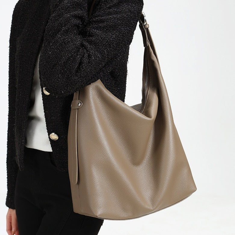 Sarah Express Genuine Leather Bucket Shoulder Bag