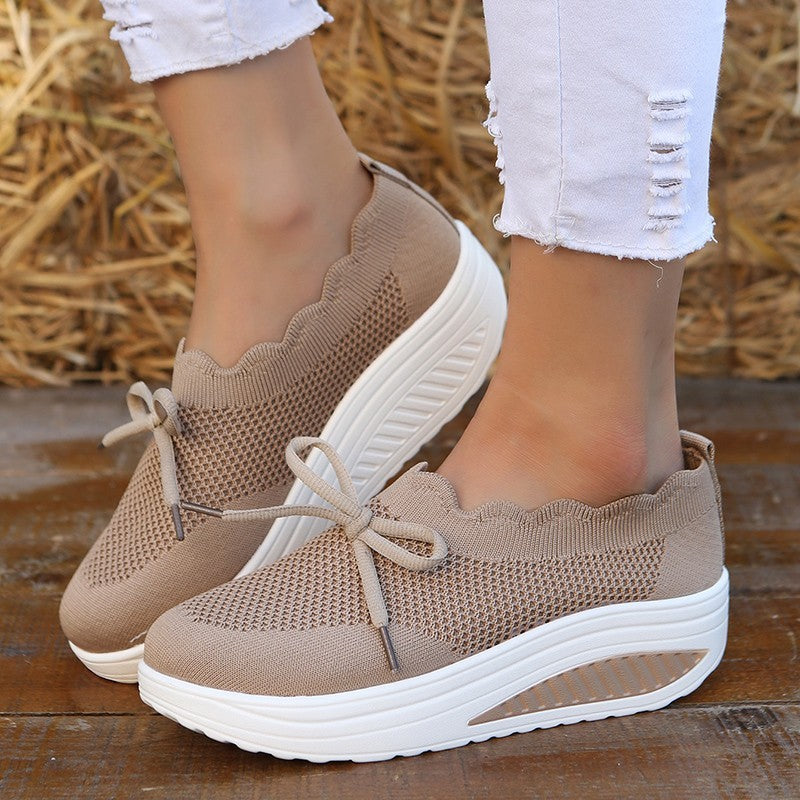 Sarah Express Women's Breathable Mesh Platform Sneakers
