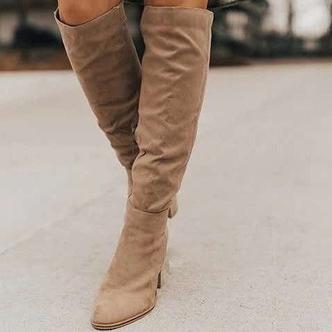Sarah Express Chunky Heel Thigh-High Boots for Women