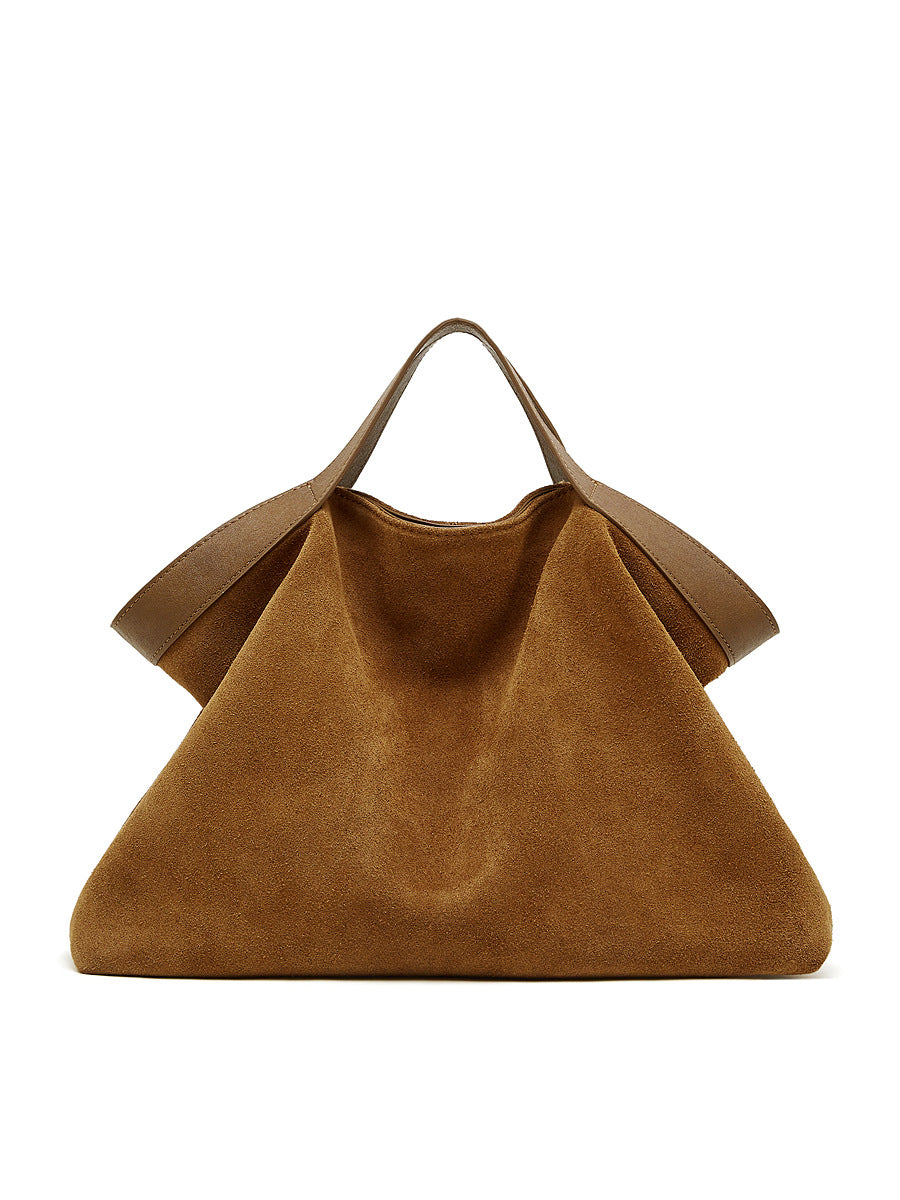 Sarah Express Genuine Leather Commuter Tote Bag Brown