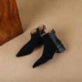 Sarah Express Matte Square-Toe Ankle Boots Black