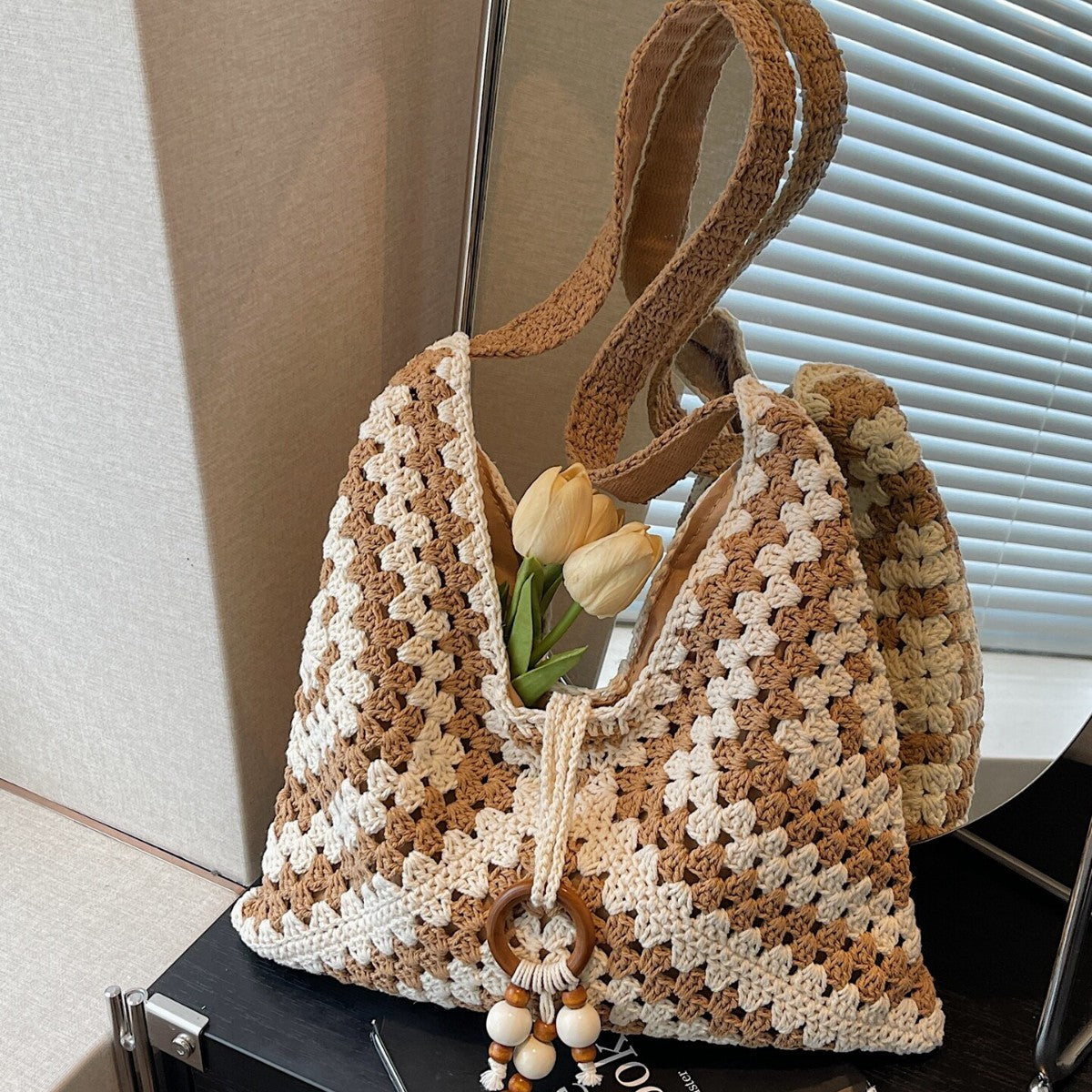 Sarah Express Crochet Weave Shoulder Tote Bag