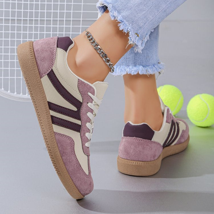 Sarah Express Purple Rhinestone Low-Top Sneakers