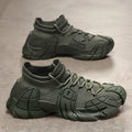 Sarah Express Men's Lightweight Mesh Lace Up Sneakers 801Army Green