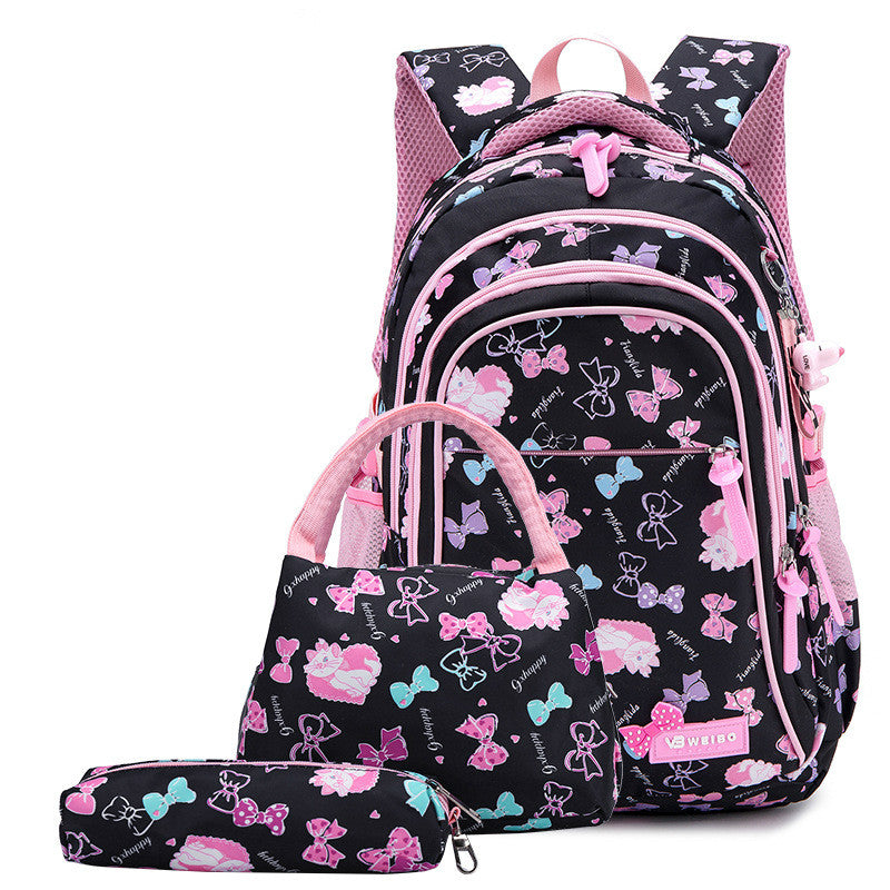 Sarah Express Three-Piece Printed School Backpack Set