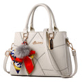 Sarah Express Embroidered Geometric Messenger Bag White