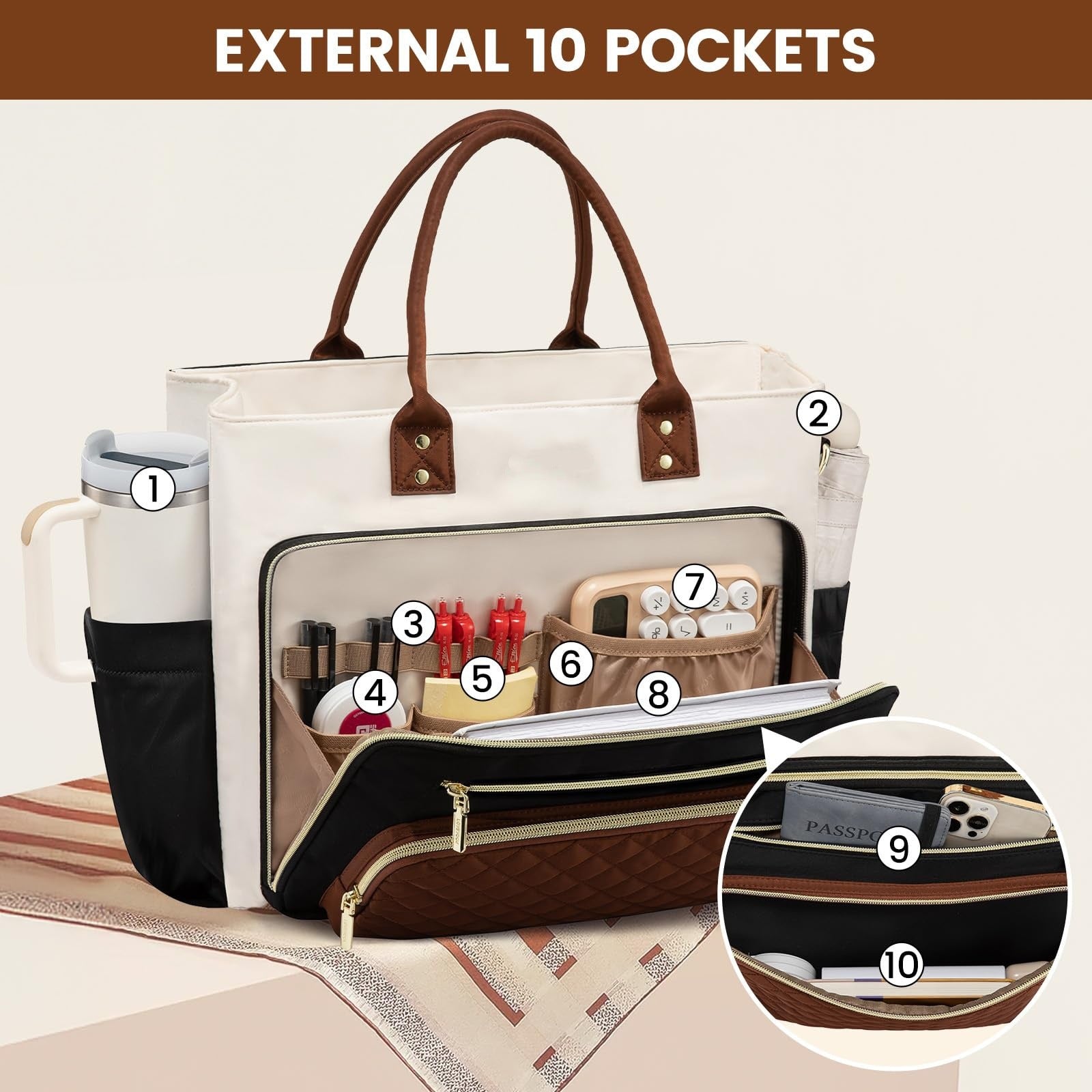 Sarah Express Expandable Travel Work Briefcase Tote Bag