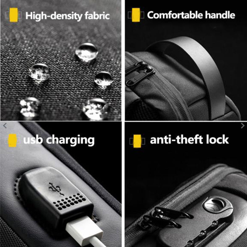 Sarah Express Waterproof Anti-Theft USB Chest Sling Bag