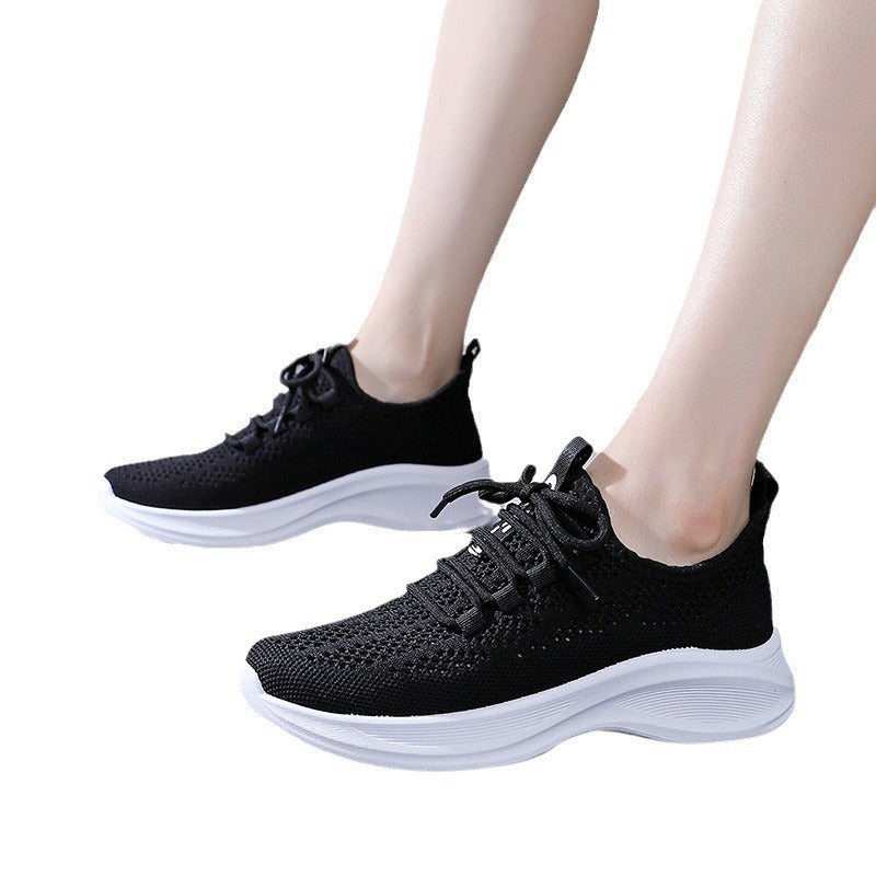 Sarah Express Women's Breathable Mesh Lace-Up Sneakers