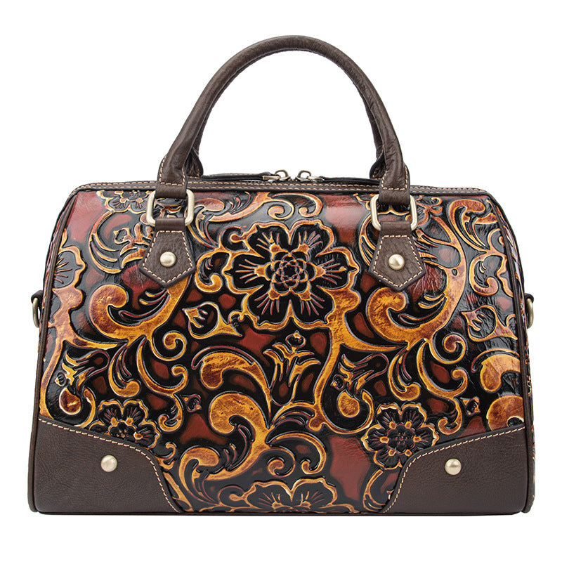 Sarah Express Embossed Floral Retro Handbag