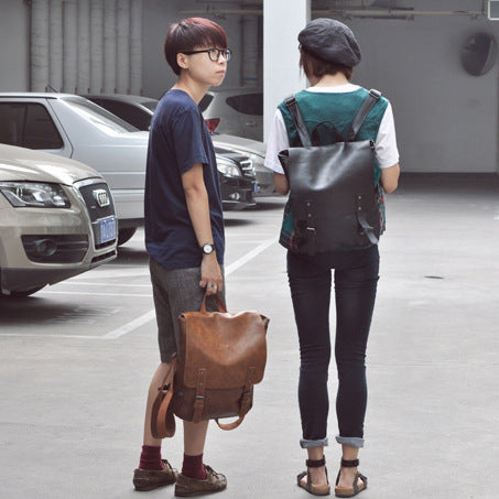 Sarah Express Structured PU Leather Travel Laptop Backpack