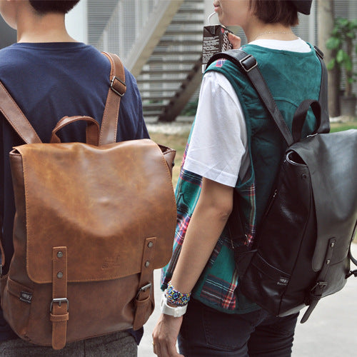 Sarah Express Structured PU Leather Travel Laptop Backpack