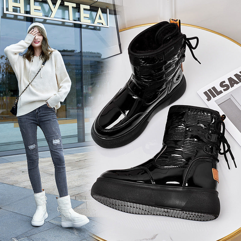 Sarah Express Velvet Lined Flat Ankle Boots