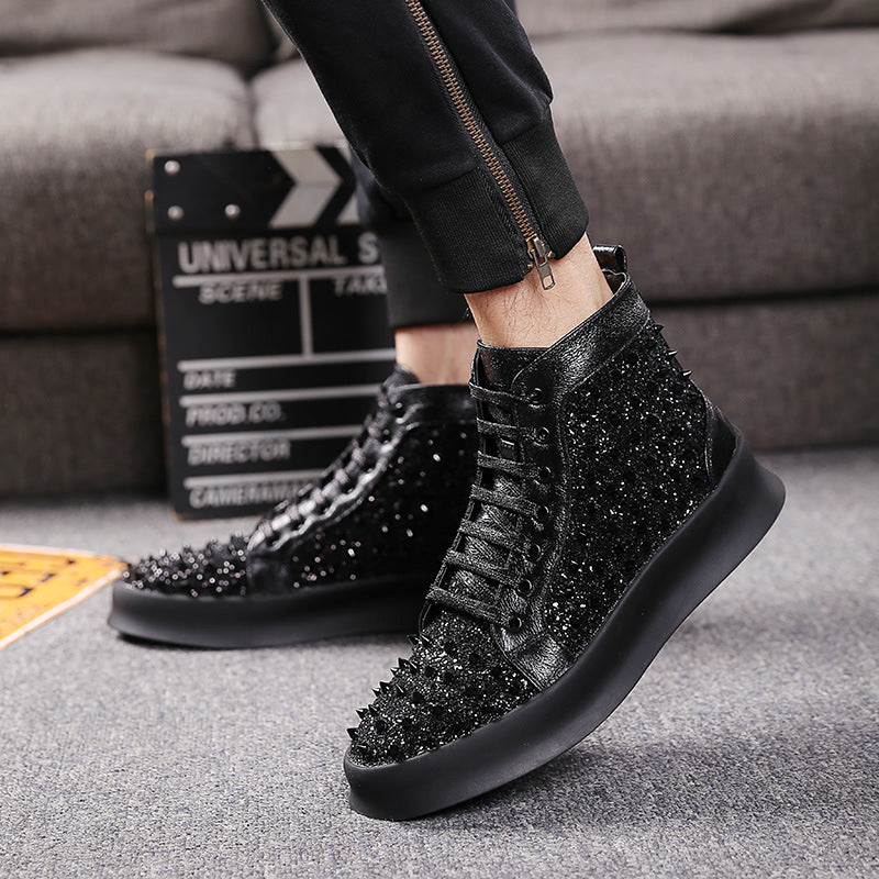 Rivet Studded High Top Dress Shoes – product detail alternate view